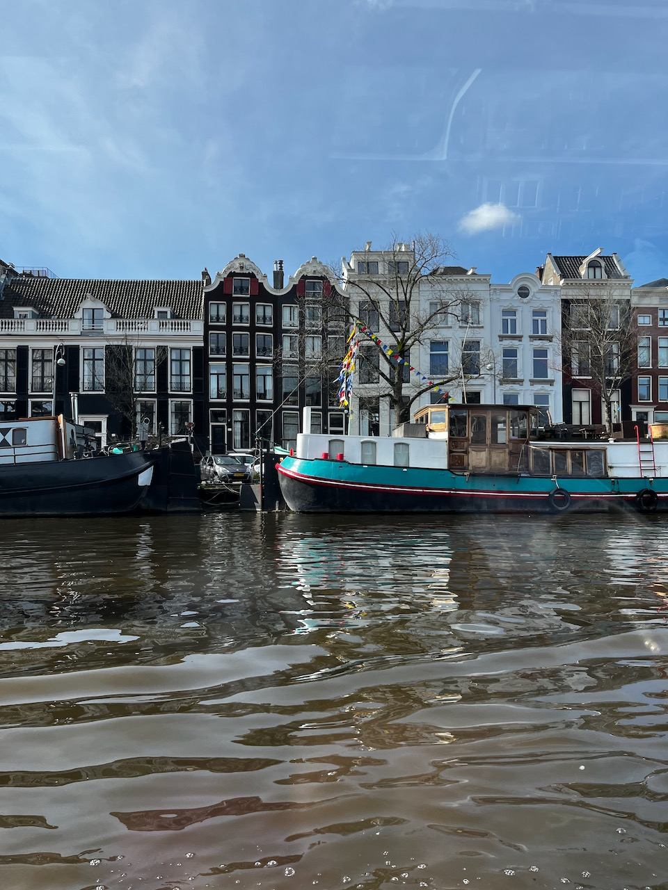Amsterdam canal houses winter light