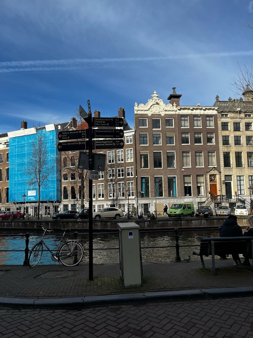 Amsterdam evening canal lights